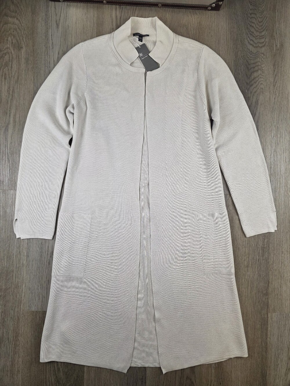 Eileen Fisher Silk/Organic Cotton Longline Cardigan Size S